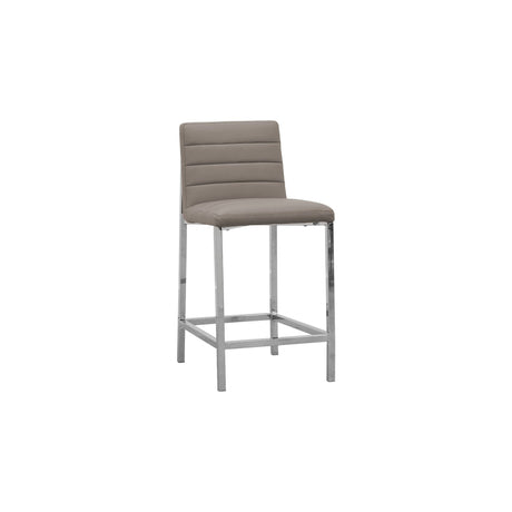 Amalfi Metal Back Counter Stool in Taupe Leather (Set of 2) by Modus Furniture at Eve Furniture