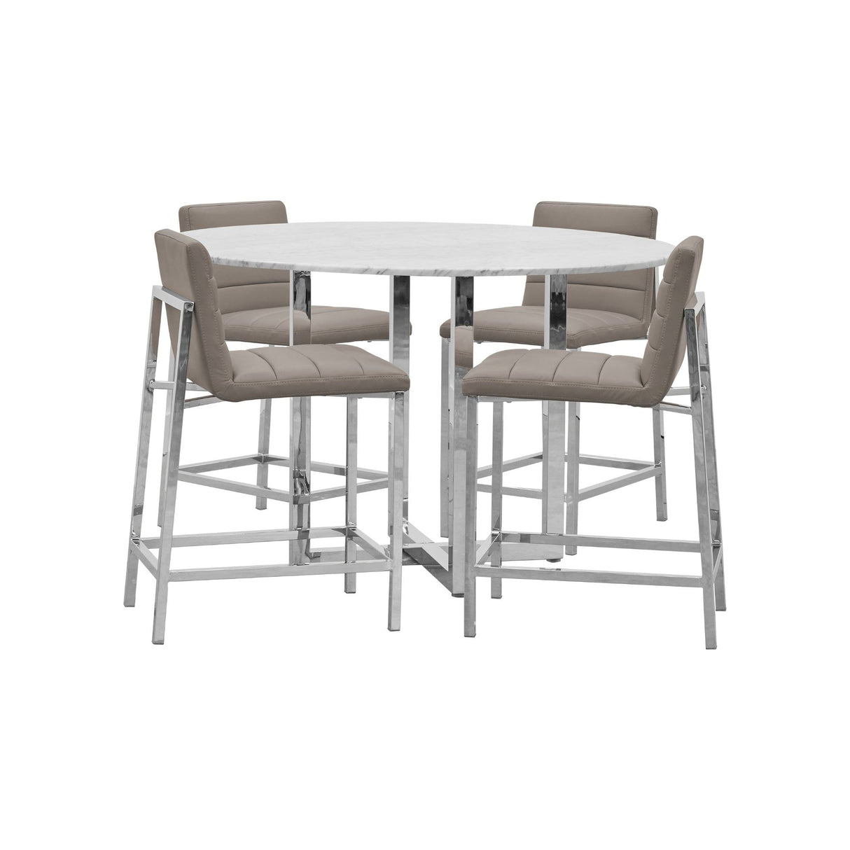 Amalfi Metal Back Counter Stool in Taupe Leather (Set of 2) by Modus Furniture at Eve Furniture