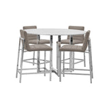Amalfi Metal Back Counter Stool in Taupe Leather (Set of 2) by Modus Furniture at Eve Furniture