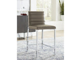Amalfi Metal Back Counter Stool in Taupe Leather (Set of 2) by Modus Furniture at Eve Furniture
