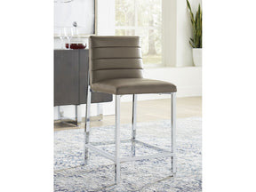 Amalfi Metal Back Counter Stool in Taupe Leather (Set of 2) by Modus Furniture at Eve Furniture