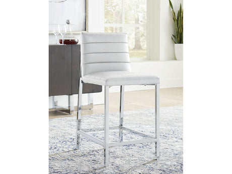 Amalfi Metal Back Counter Stool in White Leather (Set of 2) by Modus Furniture at Eve Furniture