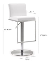 Amalfi Performance Vegan Leather Adjustable Stool by TOV Furniture at Eve Furniture