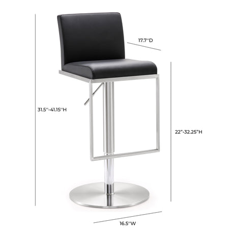 Amalfi Performance Vegan Leather Adjustable Stool by TOV Furniture at Eve Furniture