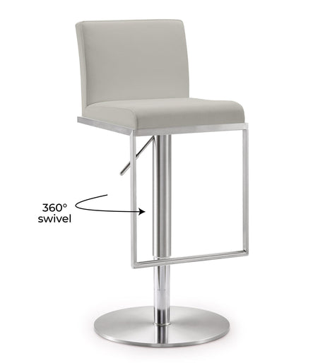 Amalfi Performance Vegan Leather Adjustable Stool by TOV Furniture at Eve Furniture