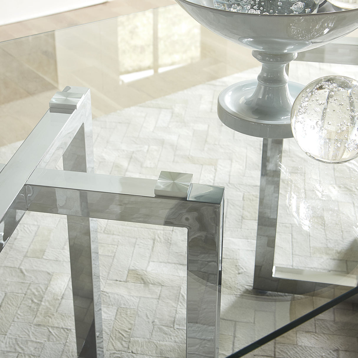 Amalfi Rectangular Glass Top Dining Table by Modus Furniture at Eve Furniture