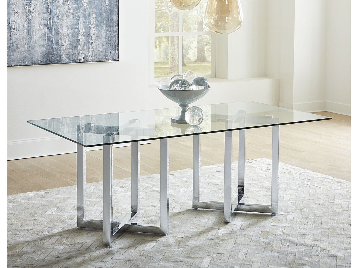 Amalfi Rectangular Glass Top Dining Table by Modus Furniture at Eve Furniture