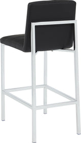 Amalfi Soot/Chrome Metal Back Bar Stool (Set of 2)