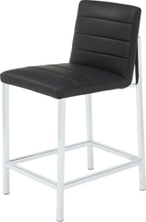 Amalfi Soot/Chrome Metal Back Counter Stool (Set of 2)