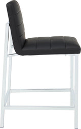 Amalfi Soot/Chrome Metal Back Counter Stool (Set of 2)