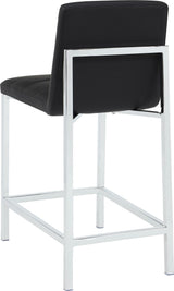 Amalfi Soot/Chrome Metal Back Counter Stool (Set of 2)