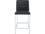 Amalfi Soot/Chrome Metal Back Counter Stool (Set of 2)