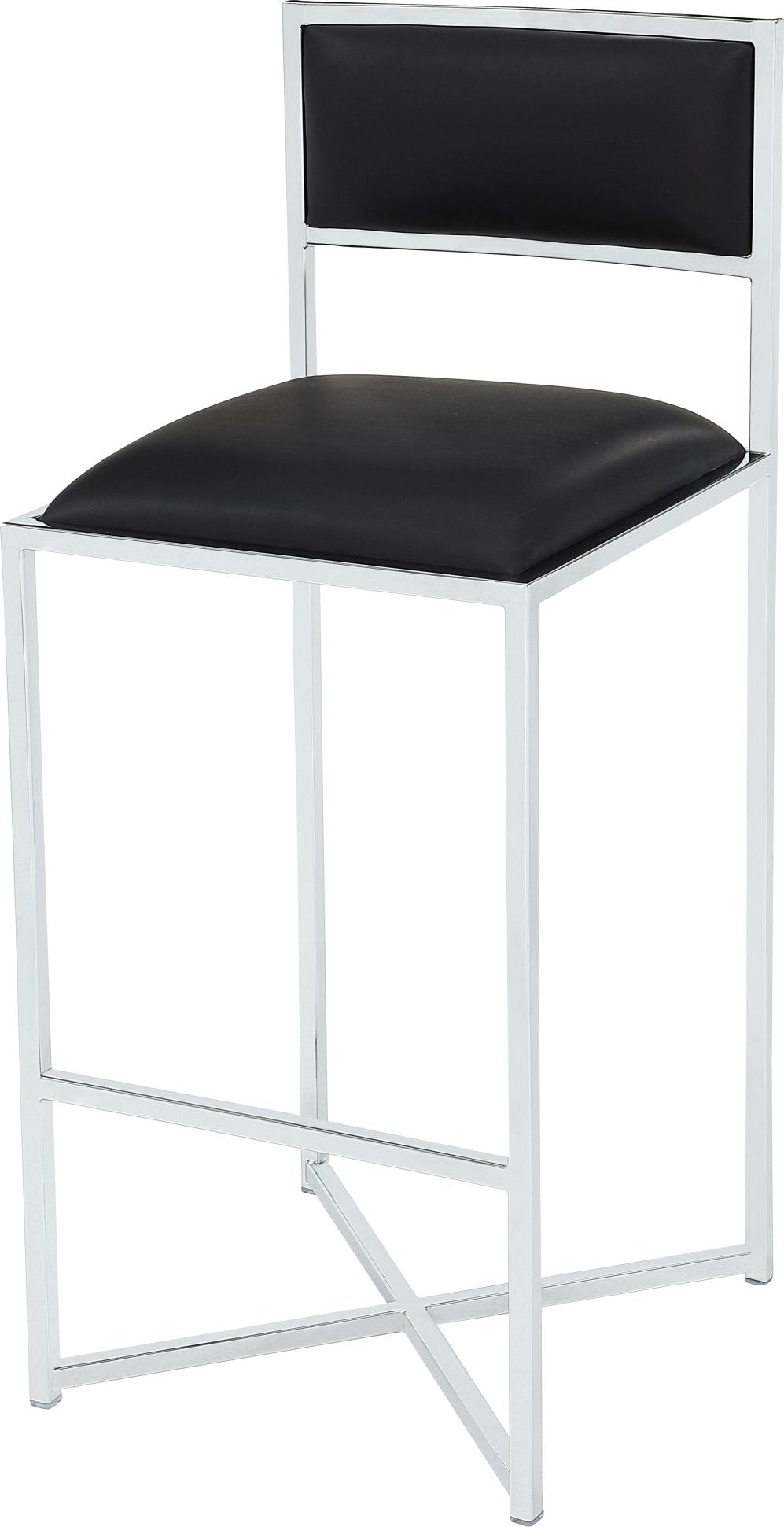 Amalfi Soot/Chrome X Base Bar Stool (Set of 2)