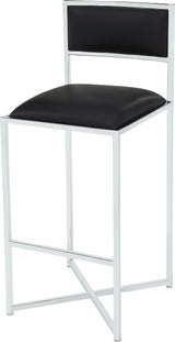 Amalfi Soot/Chrome X Base Bar Stool (Set of 2)