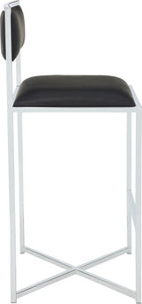 Amalfi Soot/Chrome X Base Bar Stool (Set of 2)