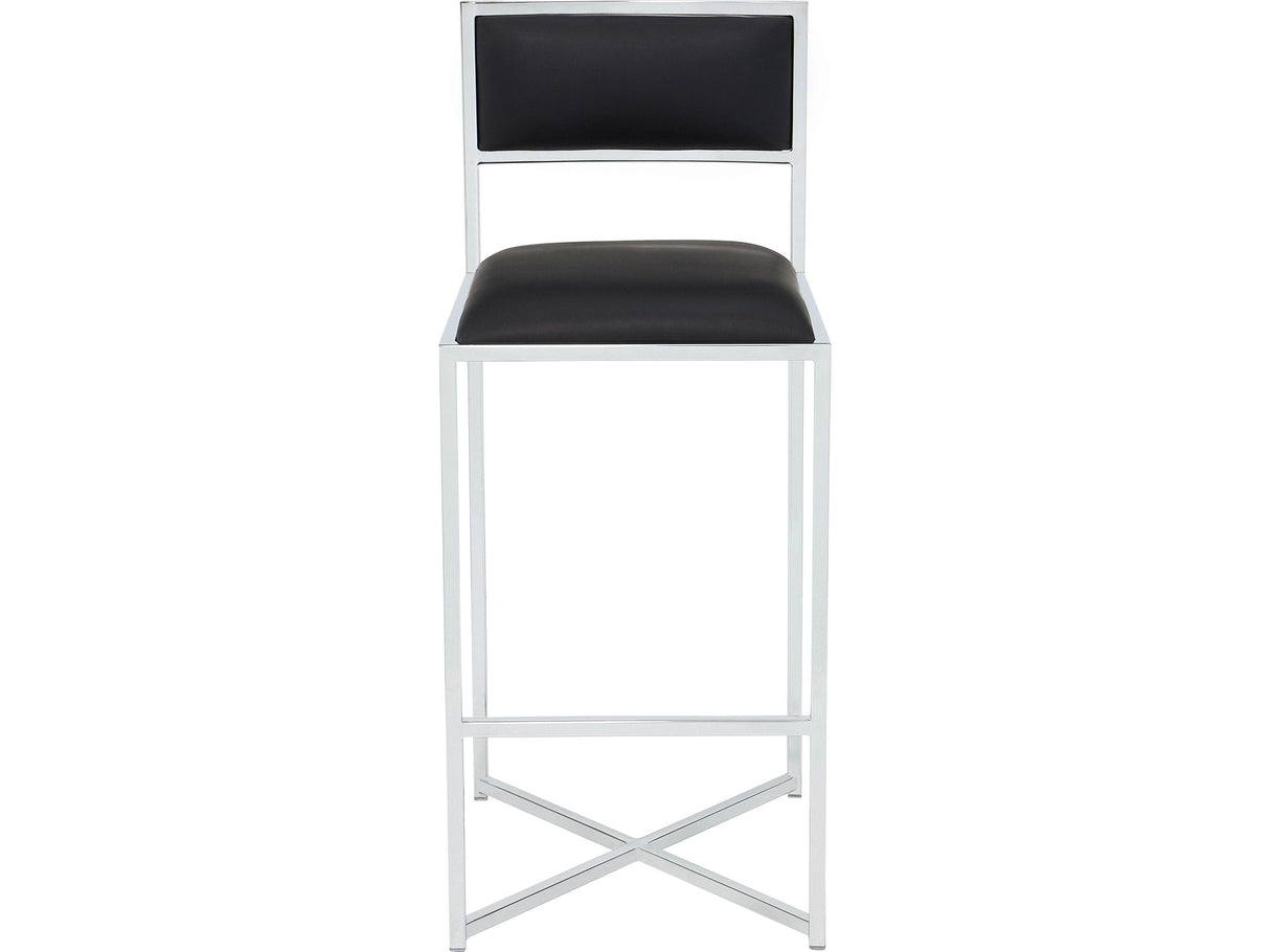 Amalfi Soot/Chrome X Base Bar Stool (Set of 2)