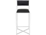 Amalfi Soot/Chrome X Base Bar Stool (Set of 2)