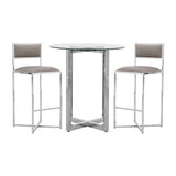 Amalfi X-Base Bar Stool in Taupe Leather (Set of 2) by Modus Furniture at Eve Furniture