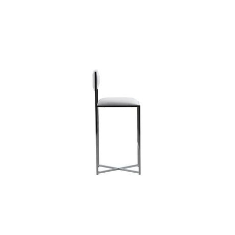 Amalfi X-Base Bar Stool in White Leather (Set of 2) by Modus Furniture at Eve Furniture