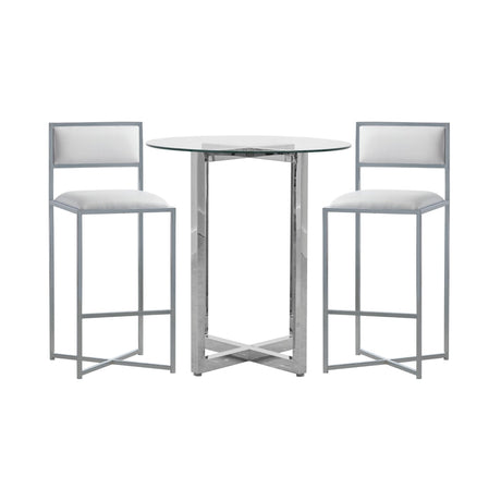 Amalfi X-Base Bar Stool in White Leather (Set of 2) by Modus Furniture at Eve Furniture