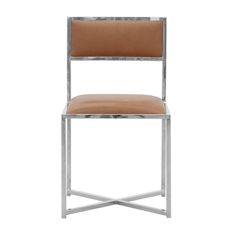 Amalfi X-Base Chair in Cognac Leather (Set of 2) by Modus Furniture at Eve Furniture