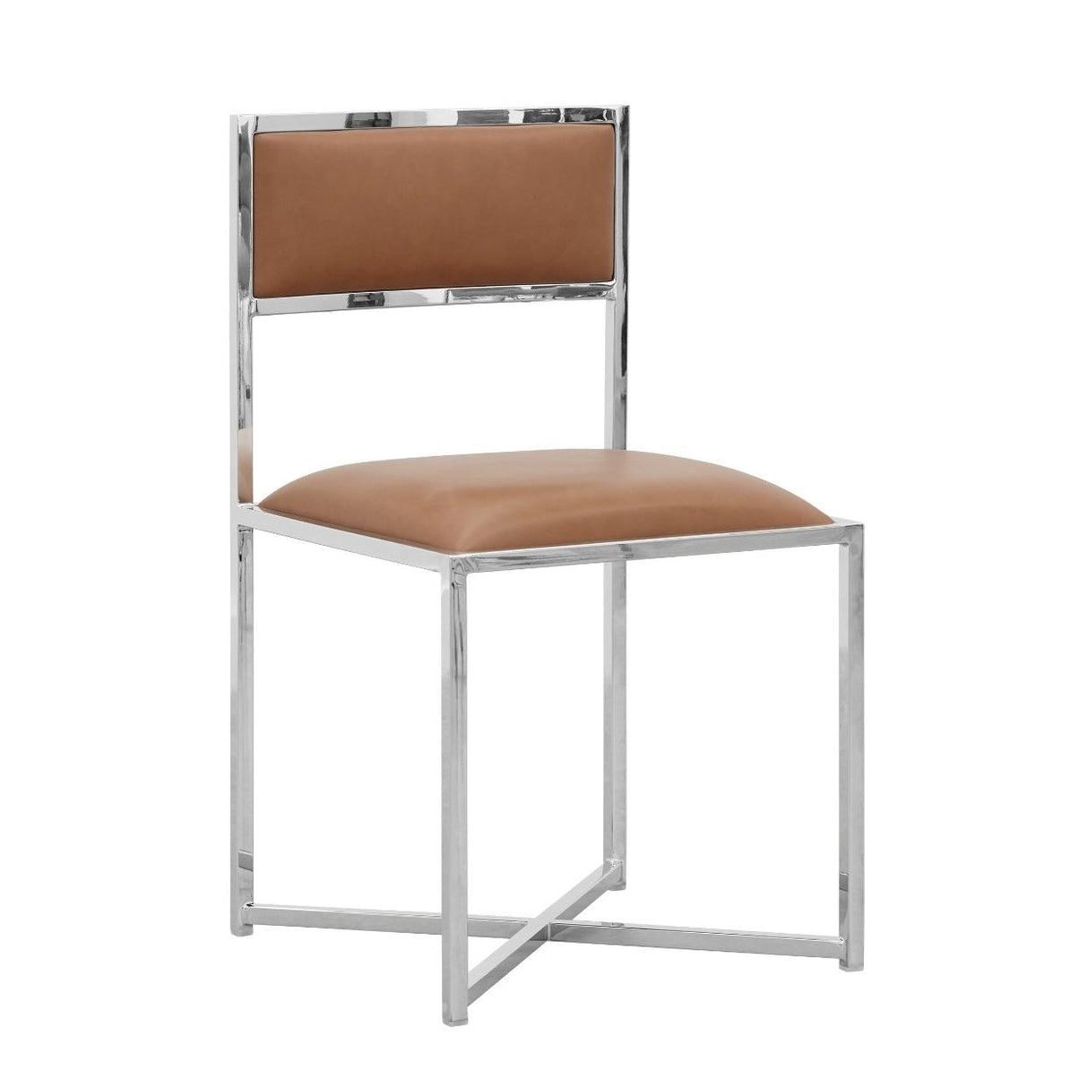 Amalfi X-Base Chair in Cognac Leather (Set of 2) by Modus Furniture at Eve Furniture