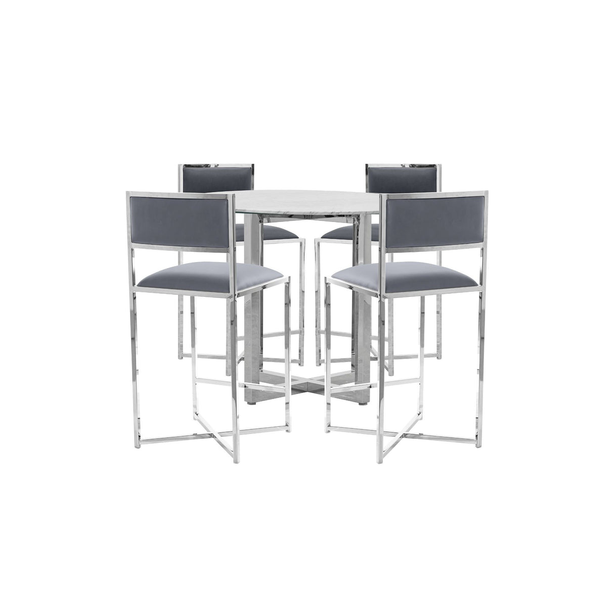 Amalfi X-Base Counter Stool in Cobalt Leather (Set of 2) by Modus Furniture at Eve Furniture