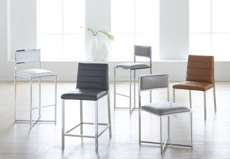 Amalfi X-Base Counter Stool in Cobalt Leather (Set of 2) by Modus Furniture at Eve Furniture