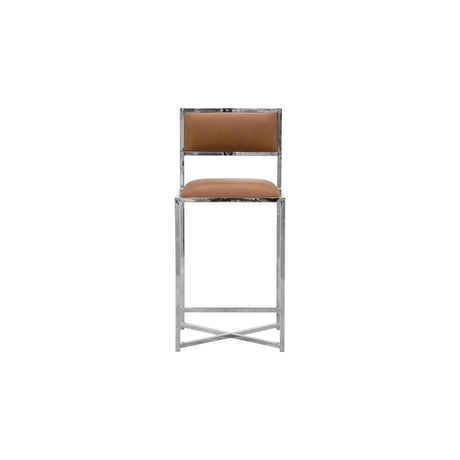 Amalfi X-Base Counter Stool in Cognac Leather (Set of 2) by Modus Furniture at Eve Furniture