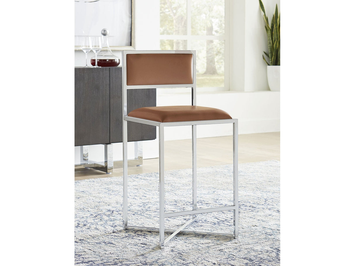 Amalfi X-Base Counter Stool in Cognac Leather (Set of 2) by Modus Furniture at Eve Furniture