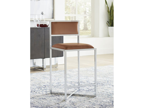 Amalfi X-Base Counter Stool in Cognac Leather (Set of 2) by Modus Furniture at Eve Furniture