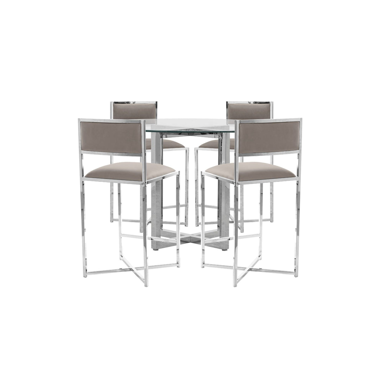 Amalfi X-Base Counter Stool in Taupe Leather (Set of 2) by Modus Furniture at Eve Furniture