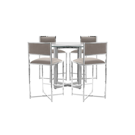 Amalfi X-Base Counter Stool in Taupe Leather (Set of 2) by Modus Furniture at Eve Furniture