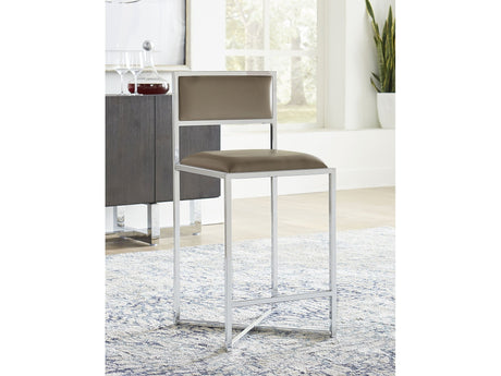 Amalfi X-Base Counter Stool in Taupe Leather (Set of 2) by Modus Furniture at Eve Furniture