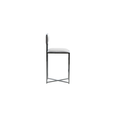Amalfi X-Base Counter Stool in White Leather (Set of 2) by Modus Furniture at Eve Furniture
