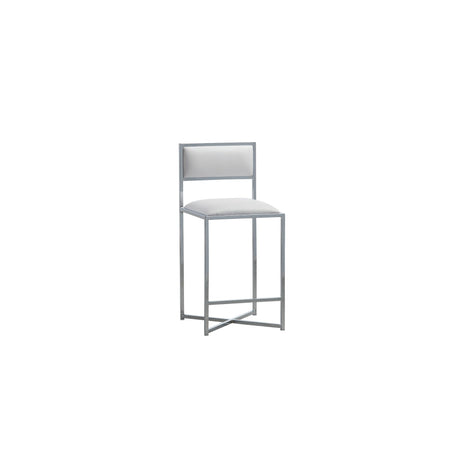 Amalfi X-Base Counter Stool in White Leather (Set of 2) by Modus Furniture at Eve Furniture