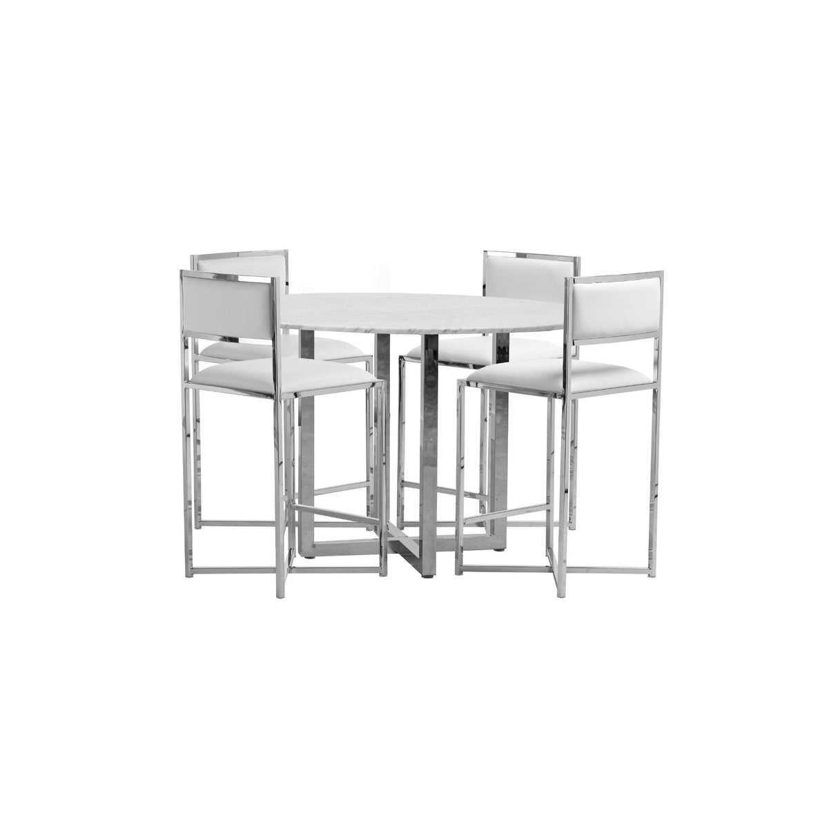 Amalfi X-Base Counter Stool in White Leather (Set of 2) by Modus Furniture at Eve Furniture