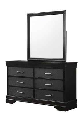 Amalia Black Bedroom Mirror (Mirror Only) by Crown Mark at Eve Furniture