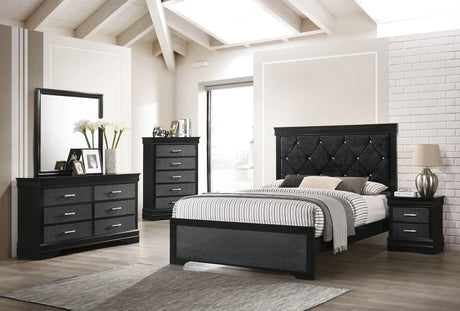 Amalia Black King Panel Bed by Crown Mark at Eve Furniture