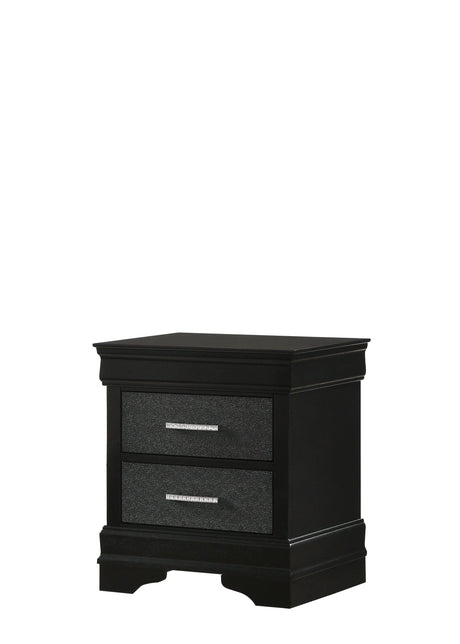 Amalia Black Nightstand by Crown Mark at Eve Furniture