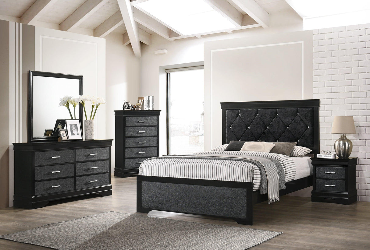 Amalia Black Twin Panel Bed by Crown Mark at Eve Furniture
