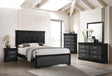 Amalia Black Upholstered Panel Bedroom Set by Crown Mark at Eve Furniture