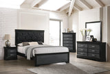 Amalia Black Upholstered Panel Bedroom Set by Crown Mark at Eve Furniture