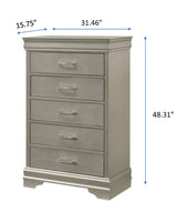 Amalia Champagne Silver Chest by Crown Mark at Eve Furniture