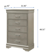 Amalia Champagne Silver Chest by Crown Mark at Eve Furniture