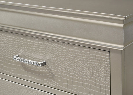 Amalia Champagne Silver Dresser by Crown Mark at Eve Furniture