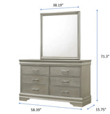 Amalia Champagne Silver Dresser by Crown Mark at Eve Furniture