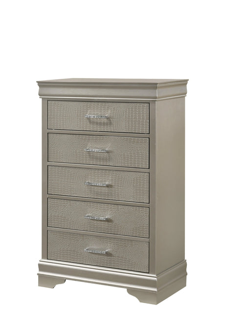 Amalia Champagne Silver Panel Youth Bedroom Set by Crown Mark at Eve Furniture
