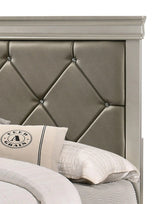Amalia Champagne Silver Queen Panel Bed by Crown Mark at Eve Furniture