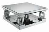 Amalia Clear Mirror Square Coffee Table with Lower Shelf by Coaster at Eve Furniture
